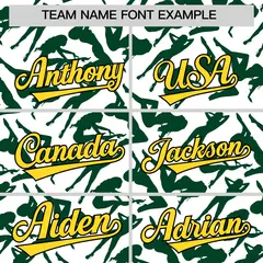 White Green Graffiti Pattern Baseball Jersey 3