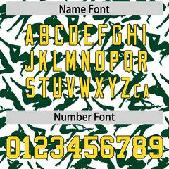 White Green Graffiti Pattern Baseball Jersey 4