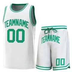 White Green-Green Classic Sets Basketball Jersey 1