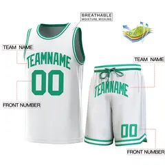 White Green-Green Classic Sets Basketball Jersey 2