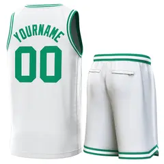 White Green-Green Classic Sets Basketball Jersey 3
