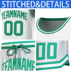 White Green-Green Classic Sets Basketball Jersey 6