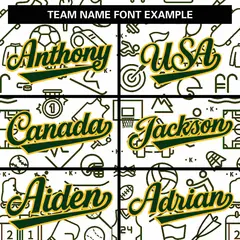 White Green Line Graffiti Pattern Varsity Raglan Letterman Jacket 5