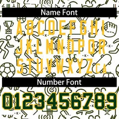 White Green Line Graffiti Pattern Varsity Raglan Letterman Jacket 6