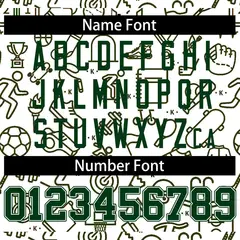 White Green Line Graffiti Pattern Varsity Raglan Letterman Jacket 6
