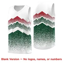 White Green Mountain Fade Gradient Fashion Basketball Jersey 6