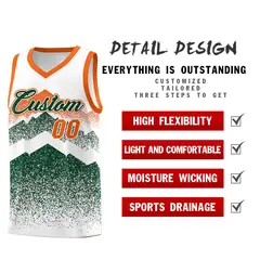 White Green Mountain Fade Gradient Fashion Basketball Jersey 2