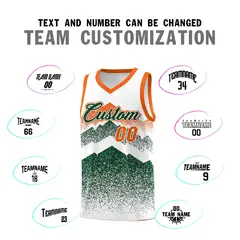 White Green Mountain Fade Gradient Fashion Basketball Jersey 4