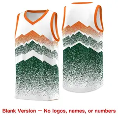 White Green Mountain Fade Gradient Fashion Basketball Jersey 6