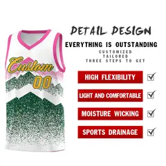 White Green Mountain Fade Gradient Fashion Basketball Jersey 2