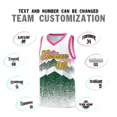 White Green Mountain Fade Gradient Fashion Basketball Jersey 4