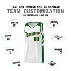 White Green-Old Gold Classic Basketball Jersey Set 4