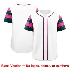 White Green Pink Sleeve Flag Lace Baseball Jersey 7