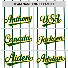 White Green Pinstripe Two-tone Side Baseball Jersey 3