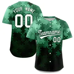 White Green Puzzle Elements Baseball Jersey
