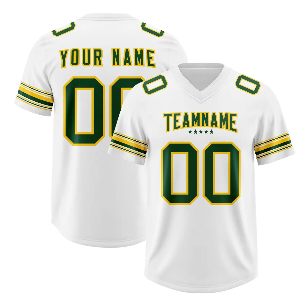 White Green Retro Sleeve Line Authentic Football Jersey