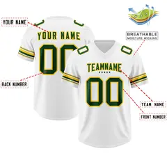 White Green Retro Sleeve Line Authentic Football Jersey 2