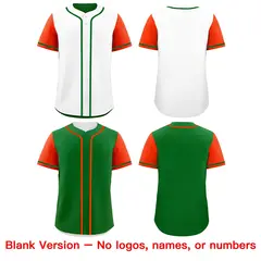 White Green Reversible Raglan Sleeves Baseball Jersey 9