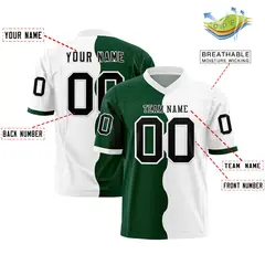 White Green Split Mesh Authentic Football Jersey 2
