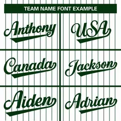 White Green Stripe Full Button Authentic Baseball Jersey 3