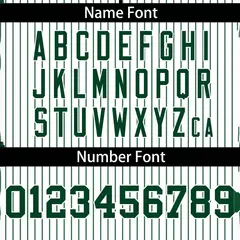 White Green Stripe Two-Button Softball Jersey 3