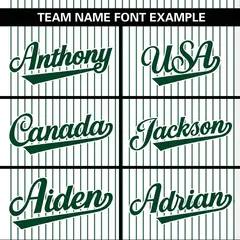 White Green Stripe Two-Button Softball Jersey 4