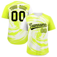 White Green Swirl Graffiti Baseball Jersey