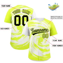 White Green Swirl Graffiti Baseball Jersey 2