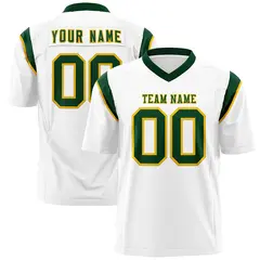 White Green Two-Tone Shoulder Cut Flag Football Jersey 1