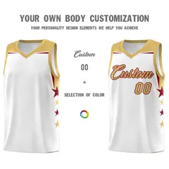 White Green Two Tone Side Star Color Block Drapable Basketball Jersey 3