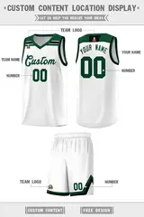 White Green-White Classic Sports Basketball Jersey 2