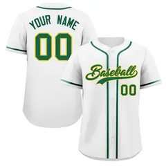 White Green-Yellow Classic Authentic Baseball Jersey 1