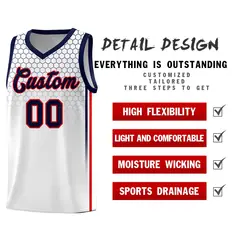 White Honeycomb Pattern Sports Uniform Basketball Jersey 2