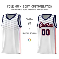 White Honeycomb Pattern Sports Uniform Basketball Jersey 3
