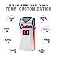 White Honeycomb Pattern Sports Uniform Basketball Jersey 4