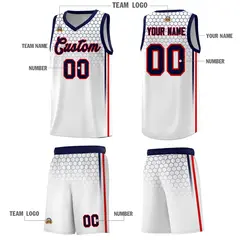 White Honeycomb Pattern Sports Uniform Basketball Jersey 5