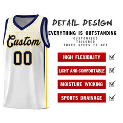 White Honeycomb Pattern Sports Uniform Basketball Jersey 2