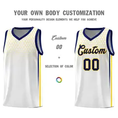 White Honeycomb Pattern Sports Uniform Basketball Jersey 3