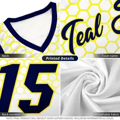 White Honeycomb Pattern Sports Uniform Basketball Jersey 6
