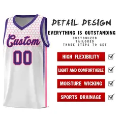 White Honeycomb Pattern Sports Uniform Basketball Jersey 2