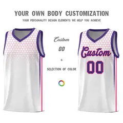 White Honeycomb Pattern Sports Uniform Basketball Jersey 3