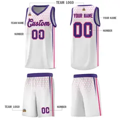 White Honeycomb Pattern Sports Uniform Basketball Jersey 5