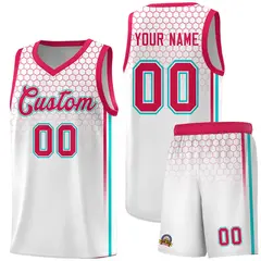 White Honeycomb Pattern Sports Uniform Basketball Jersey