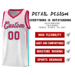White Honeycomb Pattern Sports Uniform Basketball Jersey 2