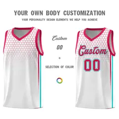 White Honeycomb Pattern Sports Uniform Basketball Jersey 3