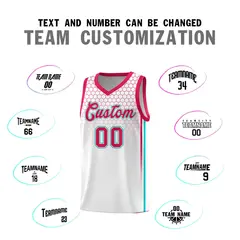 White Honeycomb Pattern Sports Uniform Basketball Jersey 4