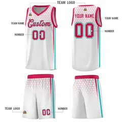 White Honeycomb Pattern Sports Uniform Basketball Jersey 5