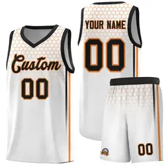 White Honeycomb Pattern Sports Uniform Basketball Jersey