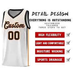 White Honeycomb Pattern Sports Uniform Basketball Jersey 2