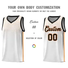White Honeycomb Pattern Sports Uniform Basketball Jersey 3